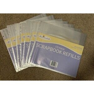 LOT OF 7 Miss Elizabeth’s 12"x12" 10 Clear Top Loading Page Protector Sheets New